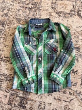U.S. Polo Assn. Boys Plaid Button Down Shirt Size M